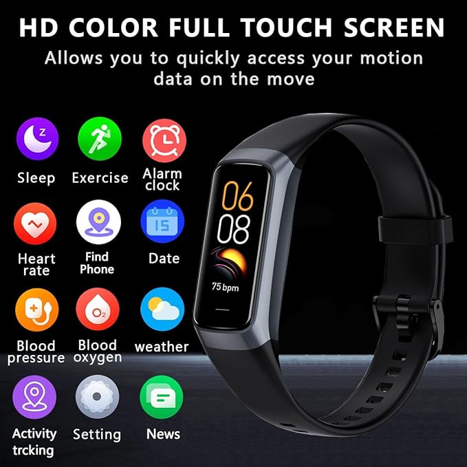 AMOLED Smartwatch with Health Monitoring, Waterproof, Compatible with iOS and Android – Fitness Tracker for Men and Women 1