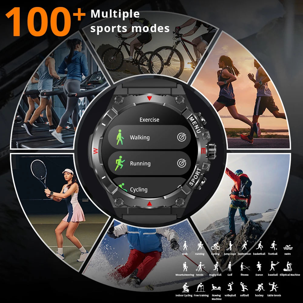 GPS Smartwatch for Men with Health Monitoring, 1.43-Inch AMOLED Display, Waterproof Design, Bluetooth Call, 100+ Sports Modes 4