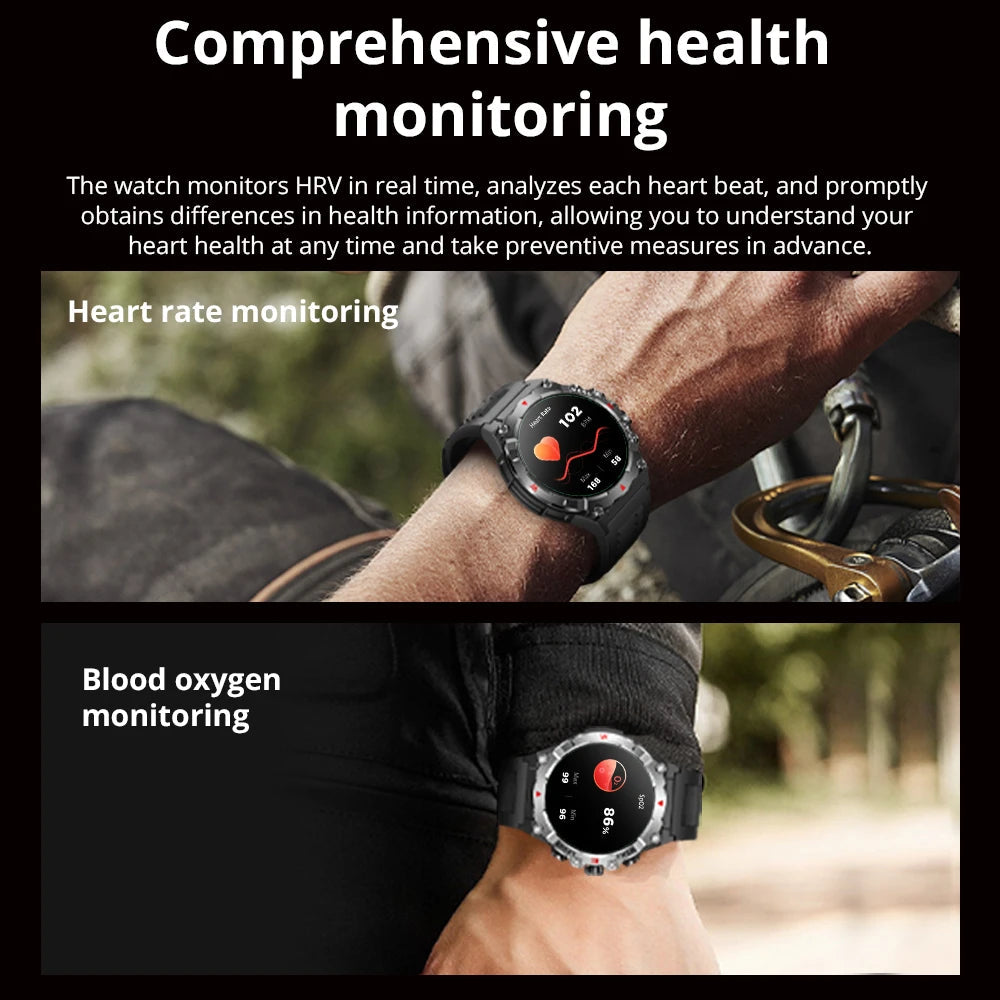 GPS Smartwatch for Men with Health Monitoring, 1.43-Inch AMOLED Display, Waterproof Design, Bluetooth Call, 100+ Sports Modes 5
