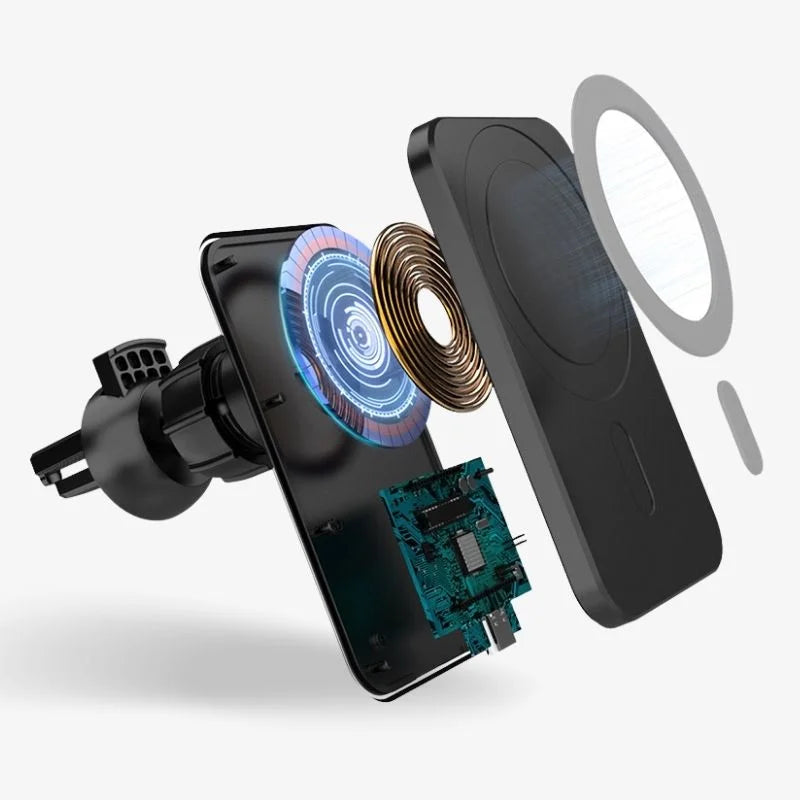 Magnetic Wireless Car Charger with Fast Charging and Adjustable Viewing Angle for Smartphones 3