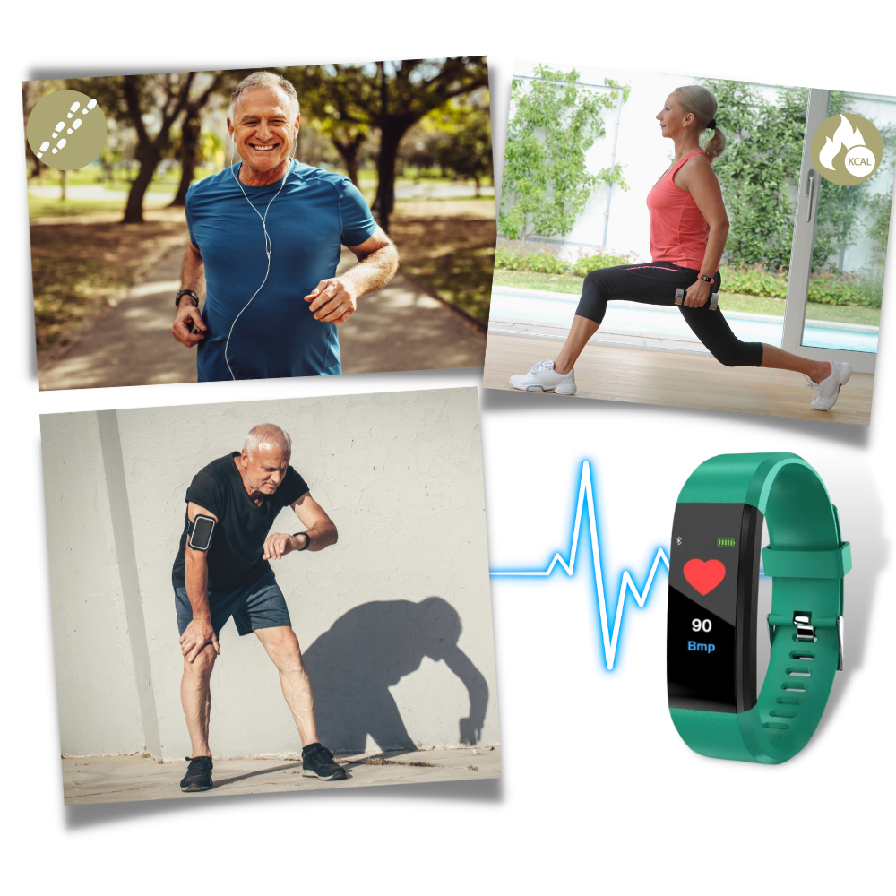Senior Smartwatch with Health Monitoring, User-Friendly Design, 0.96 Inch LED Screen, Heart Rate and Blood Pressure Tracking 4