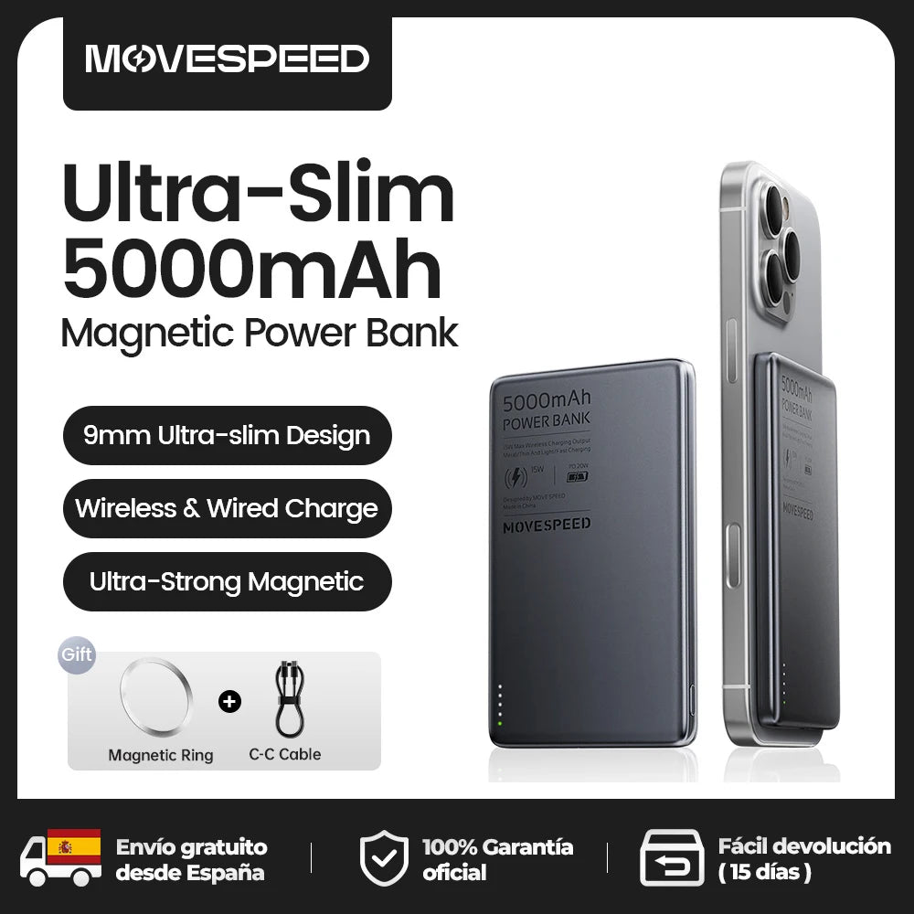 Slim Power Bank 5000mAh, Ultra-Slim Portable Charger with Fast Charging, Lightweight Design for Phones and Devices 1