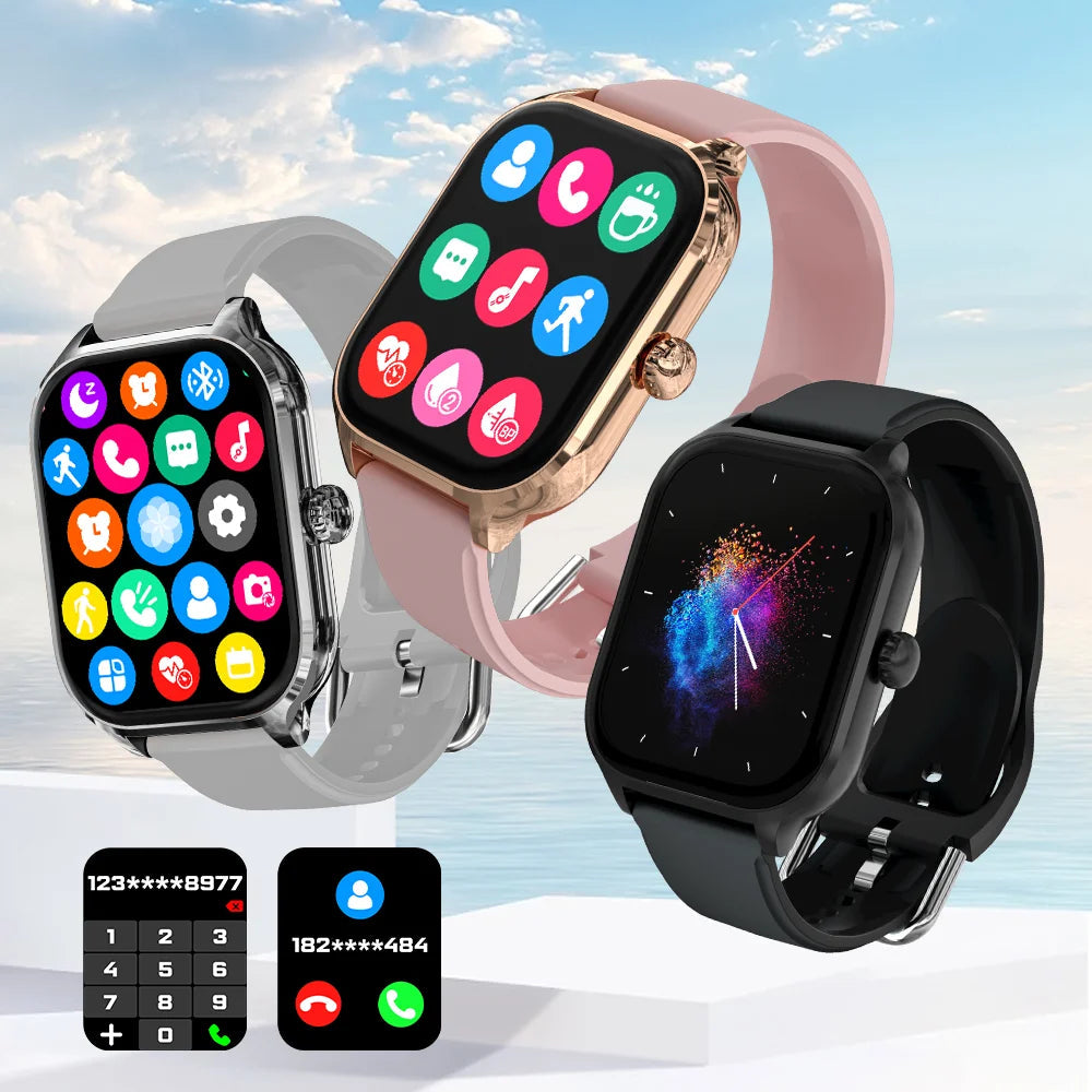 Smartwatch for Men and Women with Fitness Tracking, Call Answering, and Music Control – Compatible with iOS and Android 1