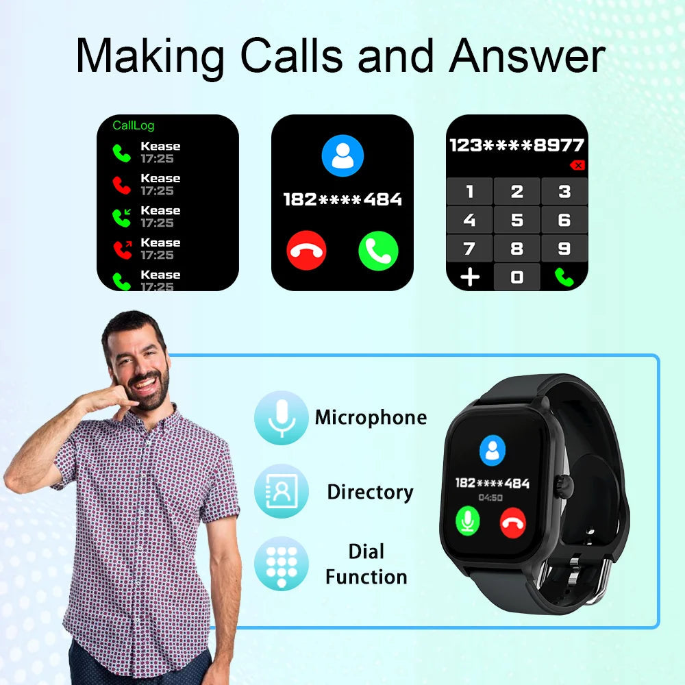 Smartwatch for Men and Women with Fitness Tracking, Call Answering, and Music Control – Compatible with iOS and Android 3
