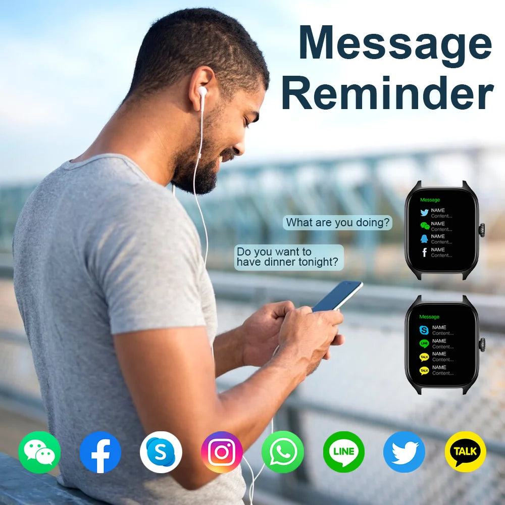 Smartwatch for Men and Women with Fitness Tracking, Call Answering, and Music Control – Compatible with iOS and Android 5