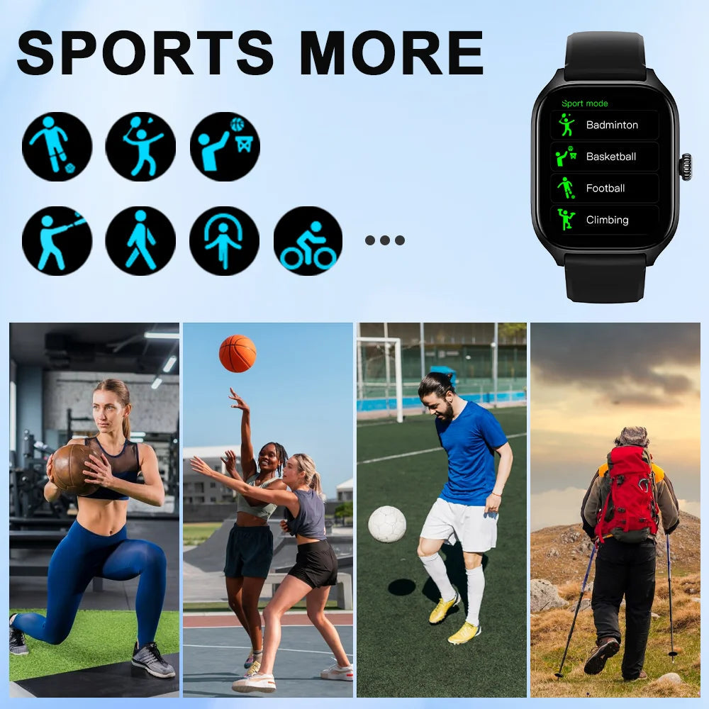 Smartwatch for Men and Women with Fitness Tracking, Call Answering, and Music Control – Compatible with iOS and Android 6