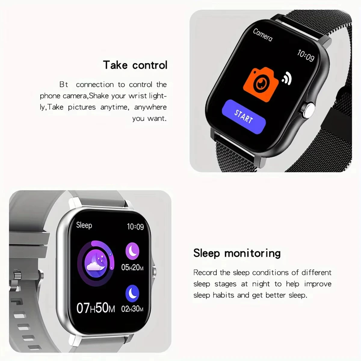 Waterproof Smartwatch with Full Touchscreen, Heart Rate Monitor, and Bluetooth – Fitness Tracker for iOS and Android 2