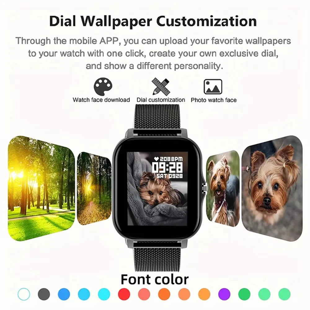 Waterproof Smartwatch with Full Touchscreen, Heart Rate Monitor, and Bluetooth – Fitness Tracker for iOS and Android 3