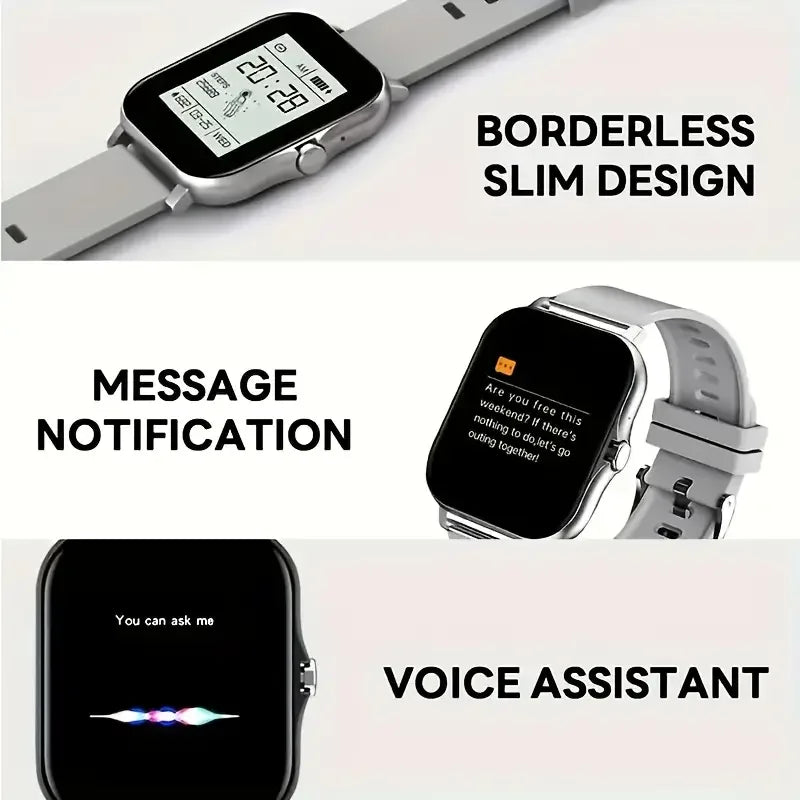 Waterproof Smartwatch with Full Touchscreen, Heart Rate Monitor, and Bluetooth – Fitness Tracker for iOS and Android 4